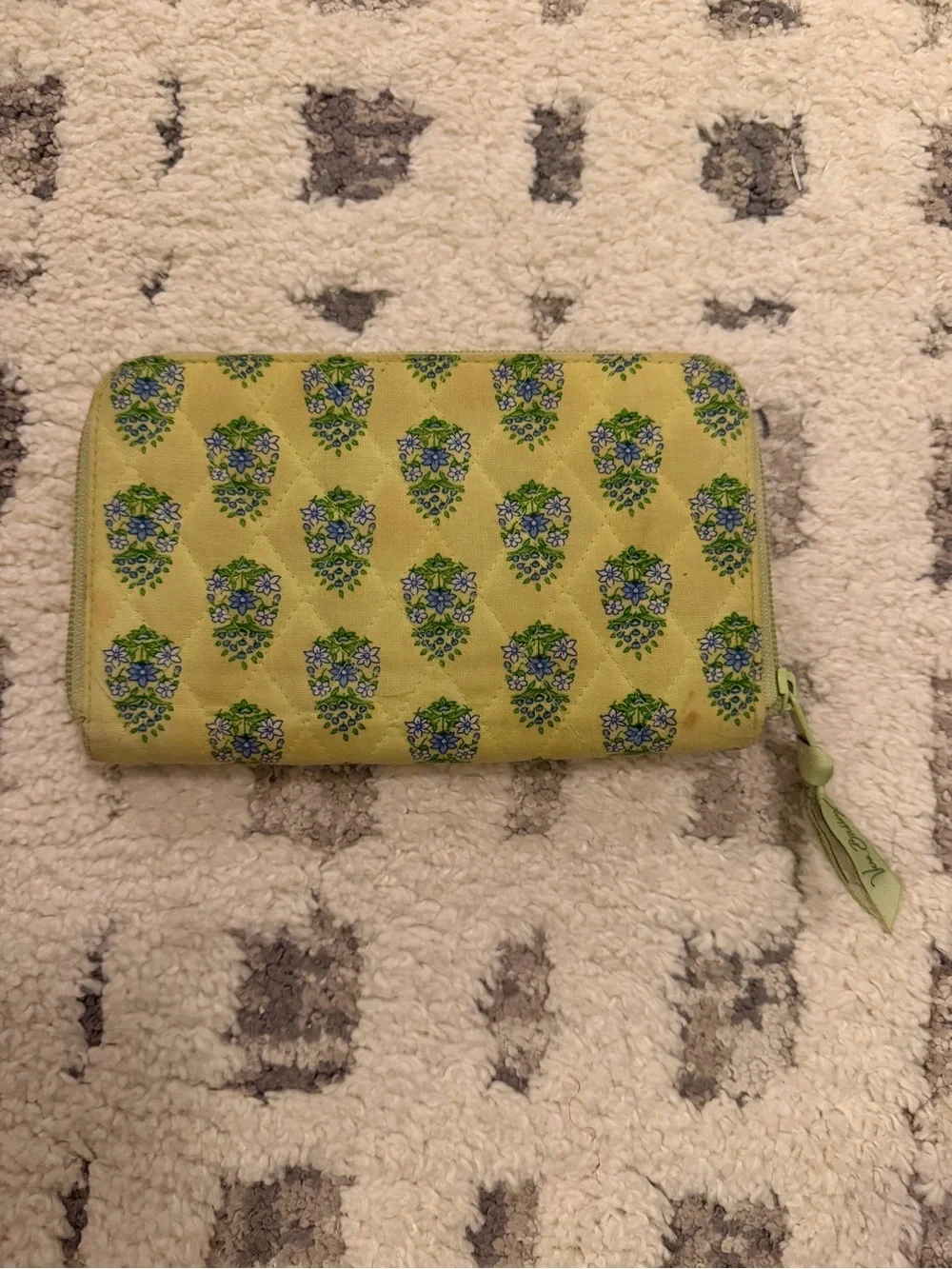 Vera Bradley Lime Green Floral Zip Wallet